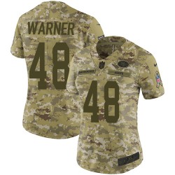 Limited Women's Fred Warner Camo Jersey - #54 Football San Francisco 49ers 2018 Salute to Service