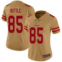 Limited Women's George Kittle Gold Jersey - #85 Football San Francisco 49ers Inverted Legend