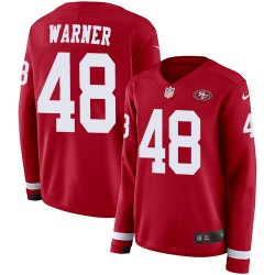 Limited Women's Fred Warner Red Jersey - #54 Football San Francisco 49ers Therma Long Sleeve