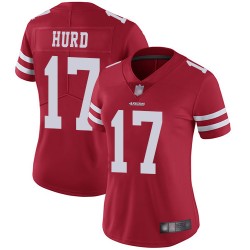 Limited Women's Jalen Hurd Red Home Jersey - #17 Football San Francisco 49ers Vapor Untouchable