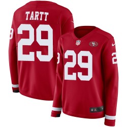 Limited Women's Jaquiski Tartt Red Jersey - #29 Football San Francisco 49ers Therma Long Sleeve