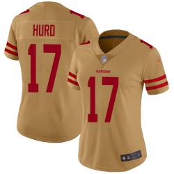 Limited Women's Jalen Hurd Gold Jersey - #17 Football San Francisco 49ers Inverted Legend