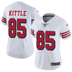 Limited Women's George Kittle White Jersey - #85 Football San Francisco 49ers Rush Vapor Untouchable
