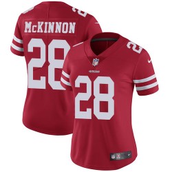 Limited Women's Jerick McKinnon Red Home Jersey - #28 Football San Francisco 49ers Vapor Untouchable