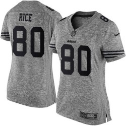 Limited Women's Jerry Rice Gray Jersey - #80 Football San Francisco 49ers Gridiron