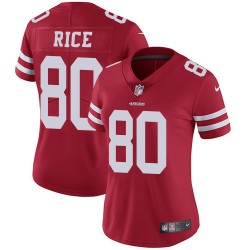 Limited Women's Jerry Rice Red Home Jersey - #80 Football San Francisco 49ers Vapor Untouchable