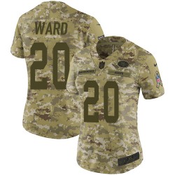 Limited Women's Jimmie Ward Camo Jersey - #20 Football San Francisco 49ers 2018 Salute to Service