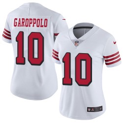 Limited Women's Jimmy Garoppolo White Jersey - #10 Football San Francisco 49ers Rush Vapor Untouchable