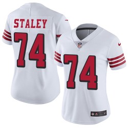 Limited Women's Joe Staley White Jersey - #74 Football San Francisco 49ers Rush Vapor Untouchable