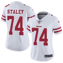Limited Women's Joe Staley White Road Jersey - #74 Football San Francisco 49ers Vapor Untouchable