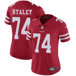 Limited Women's Joe Staley Red Home Jersey - #74 Football San Francisco 49ers Vapor Untouchable