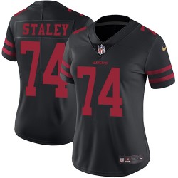 Limited Women's Joe Staley Black Alternate Jersey - #74 Football San Francisco 49ers Vapor Untouchable
