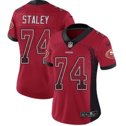 Limited Women's Joe Staley Red Jersey - #74 Football San Francisco 49ers Rush Drift Fashion