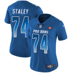 Limited Women's Joe Staley Royal Blue Jersey - #74 Football San Francisco 49ers 2018 Pro Bowl