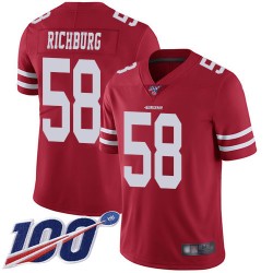 Limited Men's Weston Richburg Red Home Jersey - #58 Football San Francisco 49ers 100th Season Vapor Untouchable