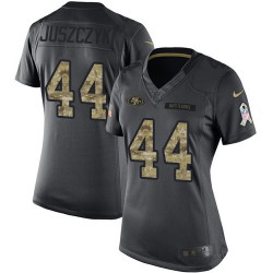 Limited Women's Kyle Juszczyk Black Jersey - #44 Football San Francisco 49ers 2016 Salute to Service