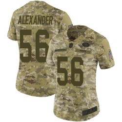 Limited Women's Kwon Alexander Camo Jersey - #56 Football San Francisco 49ers 2018 Salute to Service