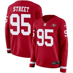 Limited Women's Kentavius Street Red Jersey - #95 Football San Francisco 49ers Therma Long Sleeve