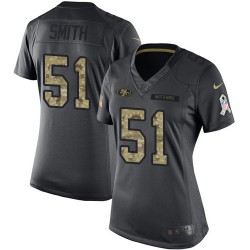 Limited Women's Malcolm Smith Black Jersey - #51 Football San Francisco 49ers 2016 Salute to Service