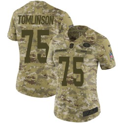 Limited Women's Laken Tomlinson Camo Jersey - #75 Football San Francisco 49ers 2018 Salute to Service