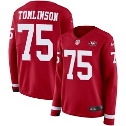 Limited Women's Laken Tomlinson Red Jersey - #75 Football San Francisco 49ers Therma Long Sleeve