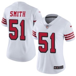 Limited Women's Malcolm Smith White Jersey - #51 Football San Francisco 49ers Rush Vapor Untouchable