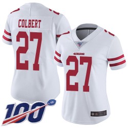 Limited Women's Adrian Colbert White Road Jersey - #27 Football San Francisco 49ers 100th Season Vapor Untouchable