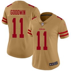 Limited Women's Marquise Goodwin Gold Jersey - #11 Football San Francisco 49ers Inverted Legend
