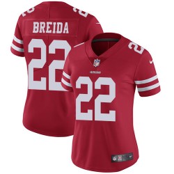 Limited Women's Matt Breida Red Home Jersey - #22 Football San Francisco 49ers Vapor Untouchable