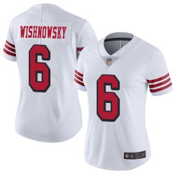 Limited Women's Mitch Wishnowsky White Jersey - #6 Football San Francisco 49ers Rush Vapor Untouchable