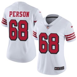 Limited Women's Mike Person White Jersey - #68 Football San Francisco 49ers Rush Vapor Untouchable