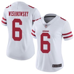 Limited Women's Mitch Wishnowsky White Road Jersey - #6 Football San Francisco 49ers Vapor Untouchable