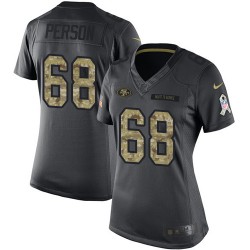 Limited Women's Mike Person Black Jersey - #68 Football San Francisco 49ers 2016 Salute to Service