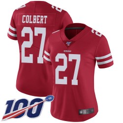 Limited Women's Adrian Colbert Red Home Jersey - #27 Football San Francisco 49ers 100th Season Vapor Untouchable
