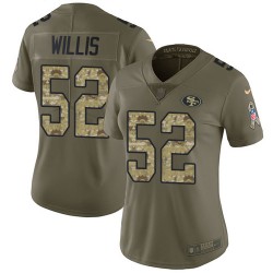 Limited Women's Patrick Willis Olive/Camo Jersey - #52 Football San Francisco 49ers 2017 Salute to Service