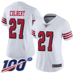 Limited Women's Adrian Colbert White Jersey - #27 Football San Francisco 49ers 100th Season Rush Vapor Untouchable