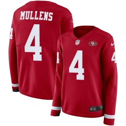 Limited Women's Nick Mullens Red Jersey - #4 Football San Francisco 49ers Therma Long Sleeve