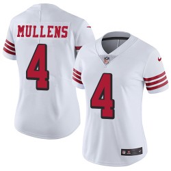 Limited Women's Nick Mullens White Jersey - #4 Football San Francisco 49ers Rush Vapor Untouchable