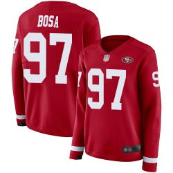 Limited Women's Nick Bosa Red Jersey - #97 Football San Francisco 49ers Therma Long Sleeve