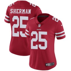 Limited Women's Richard Sherman Red Home Jersey - #25 Football San Francisco 49ers Vapor Untouchable