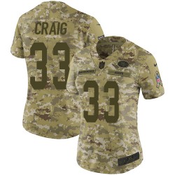 Limited Women's Roger Craig Camo Jersey - #33 Football San Francisco 49ers 2018 Salute to Service