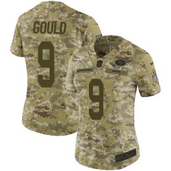 Limited Women's Robbie Gould Camo Jersey - #9 Football San Francisco 49ers 2018 Salute to Service