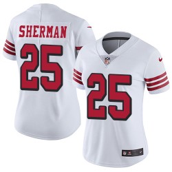 Limited Women's Richard Sherman White Jersey - #25 Football San Francisco 49ers Rush Vapor Untouchable