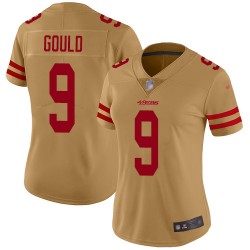 Limited Women's Robbie Gould Gold Jersey - #9 Football San Francisco 49ers Inverted Legend