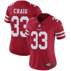 Limited Women's Roger Craig Red Home Jersey - #33 Football San Francisco 49ers Vapor Untouchable