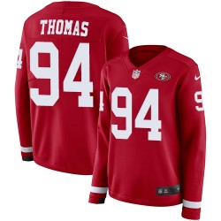 Limited Women's Solomon Thomas Red Jersey - #94 Football San Francisco 49ers Therma Long Sleeve