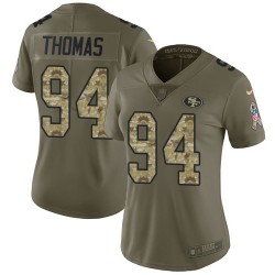 Limited Women's Solomon Thomas Olive/Camo Jersey - #94 Football San Francisco 49ers 2017 Salute to Service