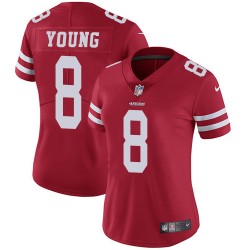 Limited Women's Steve Young Red Home Jersey - #8 Football San Francisco 49ers Vapor Untouchable