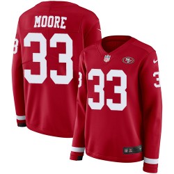 Limited Women's Tarvarius Moore Red Jersey - #33 Football San Francisco 49ers Therma Long Sleeve