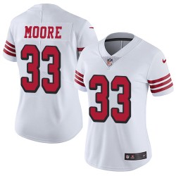 Limited Women's Tarvarius Moore White Jersey - #33 Football San Francisco 49ers Rush Vapor Untouchable